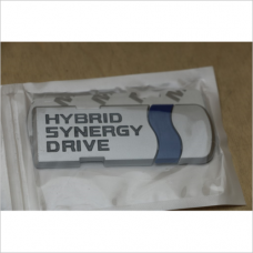 Табличка Hybrid Synergy Drive синяя с хромом NEW1